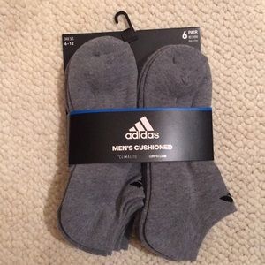 NWT Men’s Adidas CLIMALITE Cushioned NO Show Socks